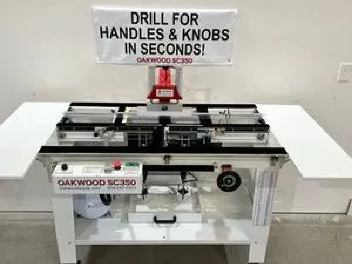 The fastest way to drill holes for hardware, knobs and handles on cabinets